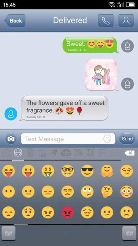 Emoji Keyboard-Classic Blue6 3 تصوير الشاشة