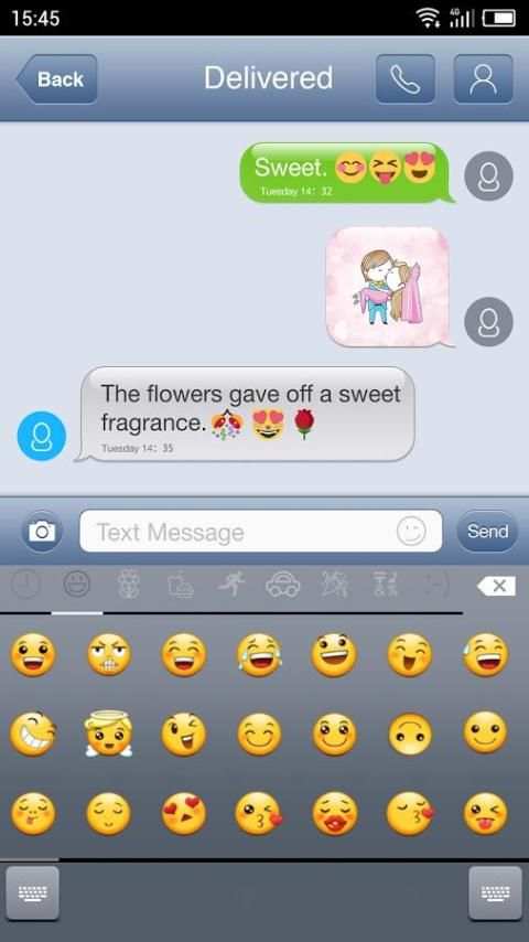 Emoji Keyboard-Classic Blue6 4 تصوير الشاشة