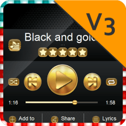 Black and gold PlayerPro Skin icon