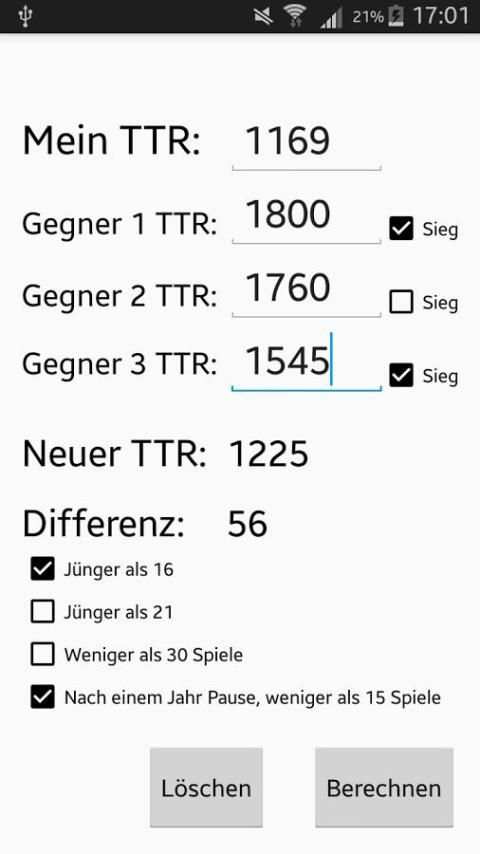 TTR-Rechner скриншот 2