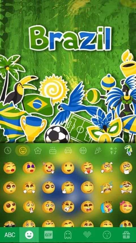 Brazil Emoji iKeyboard Theme скриншот 5