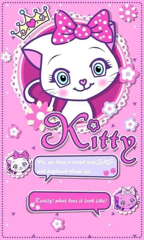 GO SMS PRO KITTY THEME 5 تصوير الشاشة