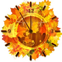Autumn Leaf Theme Clock иконка