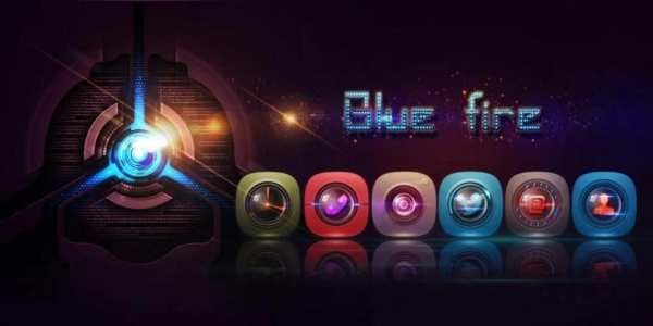 Blue Fire Go Launcher Theme screenshot 1