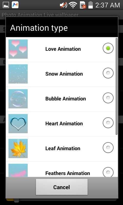 Photo Animation Live wallpaper 3 تصوير الشاشة