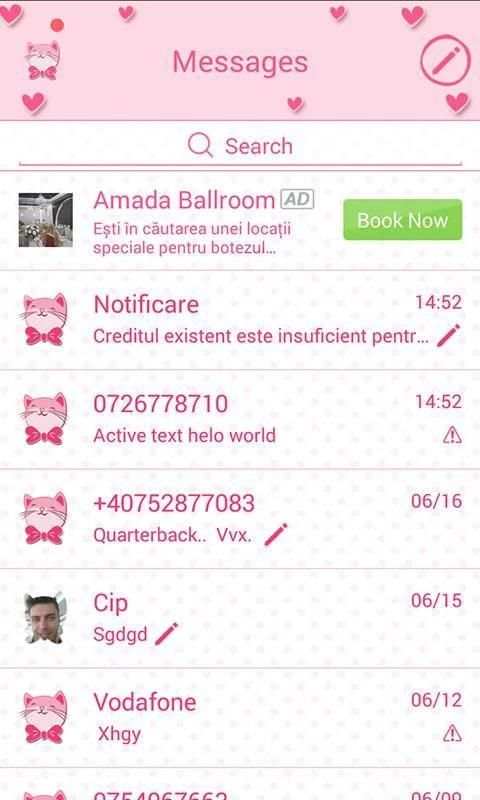 Tema SMS Hello Cutie screenshot 2