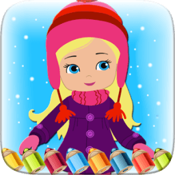 Little Girls Colorbook Drawing icon