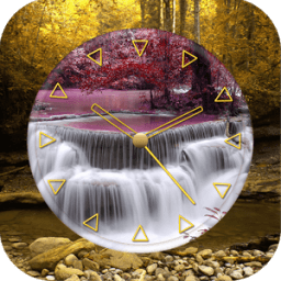 Waterfall Clock Live Wallpaper أيقونة