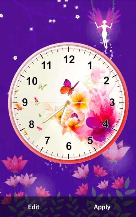 Flower Clock live Wallpaper screenshot 1