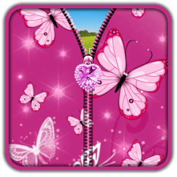 Pink Butterfly Zipper UnLock आइकन