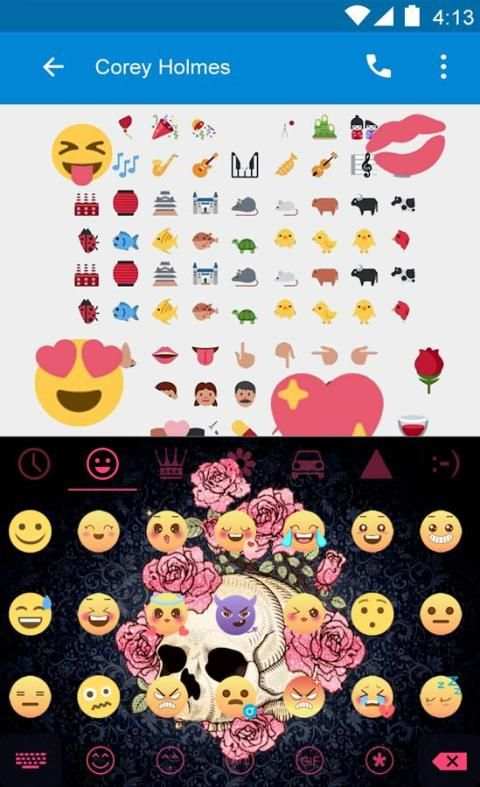 Rose Skull Eva Keyboard -Gifs скриншот 2
