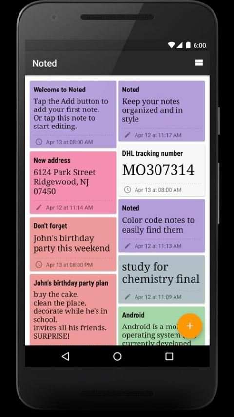 Noted 6 تصوير الشاشة