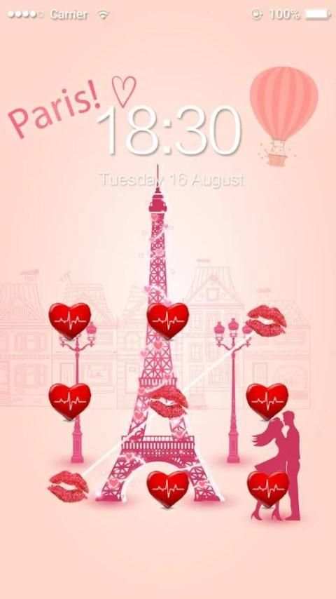 AppLock Theme Honey Kiss 4 تصوير الشاشة