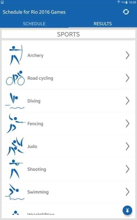 Schedule for Rio 2016 Games स्क्रीनशॉट 6
