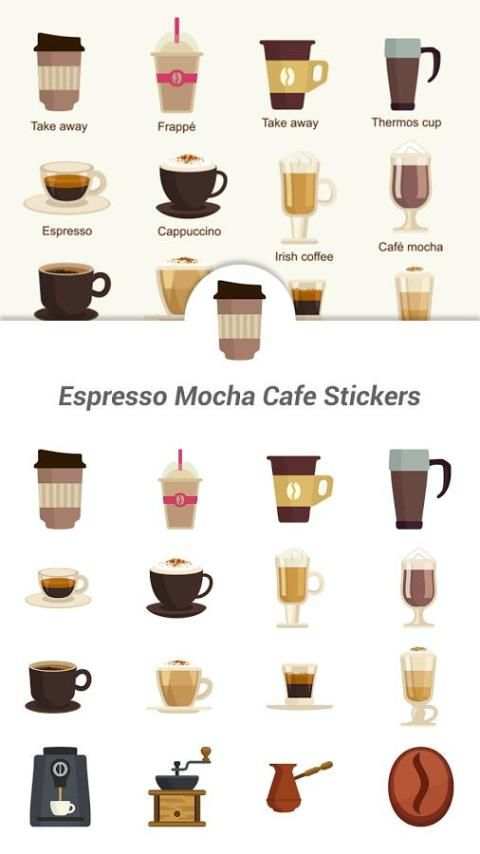 Espresso Mocha Cafe Stickers screenshot 8