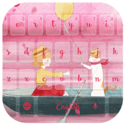ikon Pink girl cat keyboard