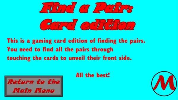 Find a Pair: Card edition screenshot 1