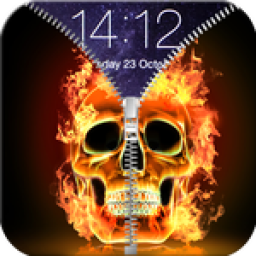 Burning Skull Zipper Lock icon