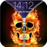 Burning Skull Zipper Lock on 9Apps