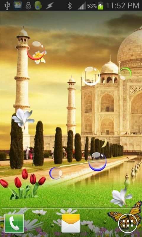 Taj Mahal Birds Live Wallpaper स्क्रीनशॉट 1