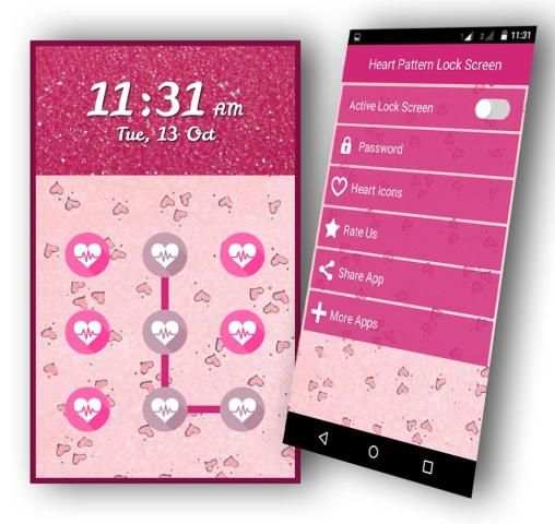 Heart Pattern Lock Screen स्क्रीनशॉट 1