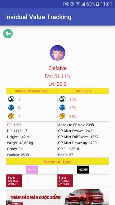 IVs for PokémonGo 2 تصوير الشاشة