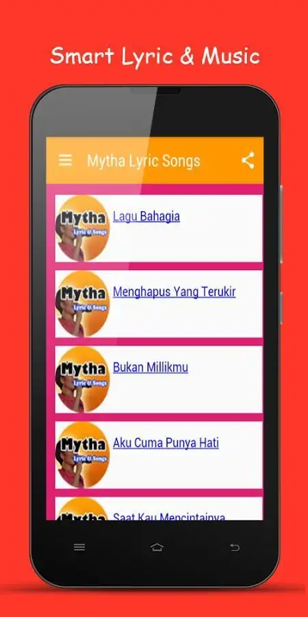 Lirik & Lagu Mytha 2016 screenshot 2