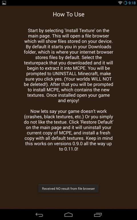 MCPE TexturePack Loader screenshot 1