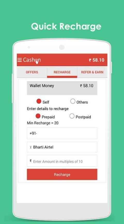 Free Mobile Recharge - CashOn स्क्रीनशॉट 4
