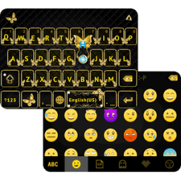 Gold Butterfly Emoji Keyboard आइकन