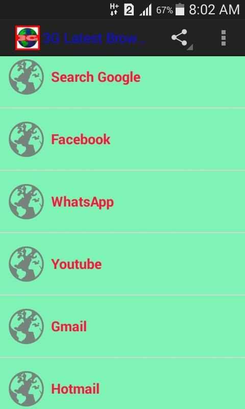 3G Latest Browser स्क्रीनशॉट 2