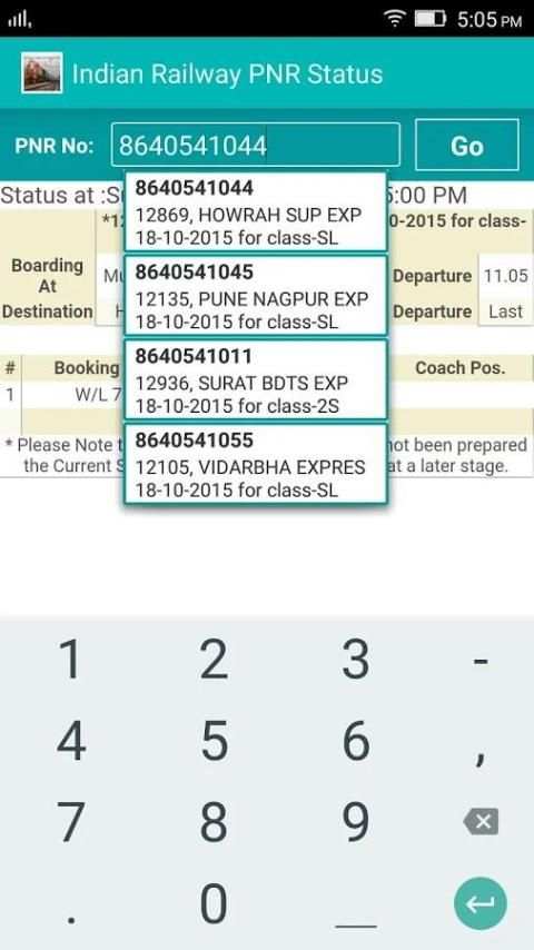 PNR Status screenshot 2