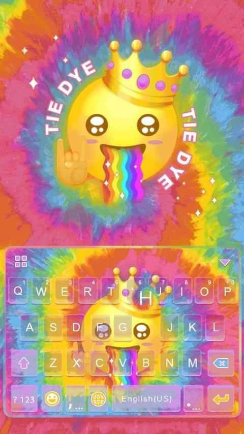 Tie Dye Emoji Keyboard Theme screenshot 5