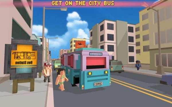 Bus Simulator City Craft 2016 स्क्रीनशॉट 1