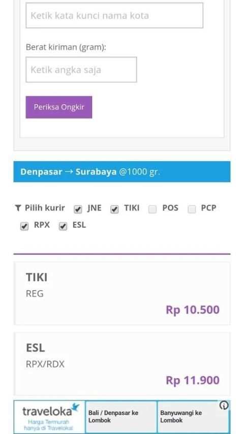 Cek Ongkir 2 تصوير الشاشة
