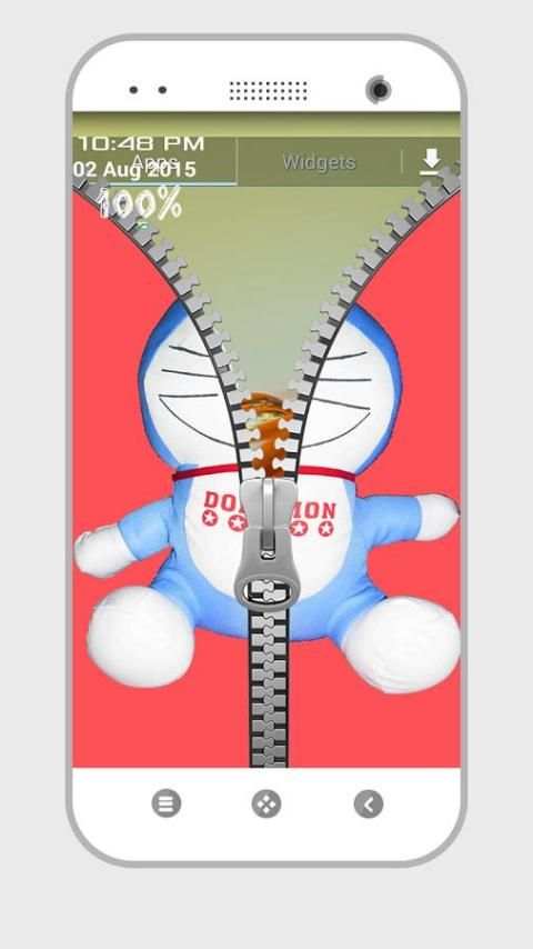 Doraemon Zipper Lock Screen 2 تصوير الشاشة