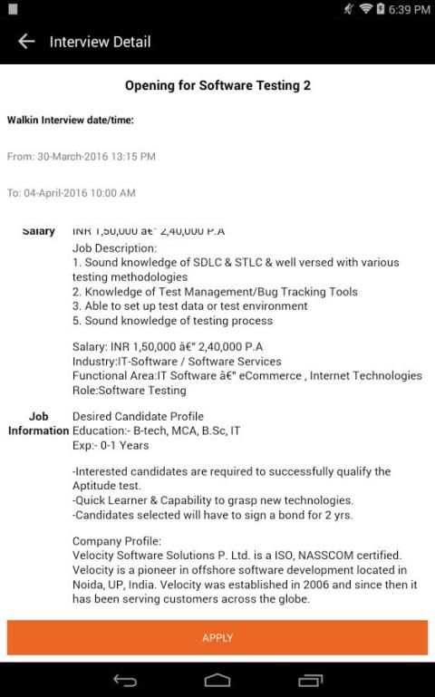 Velocity Interview App screenshot 2