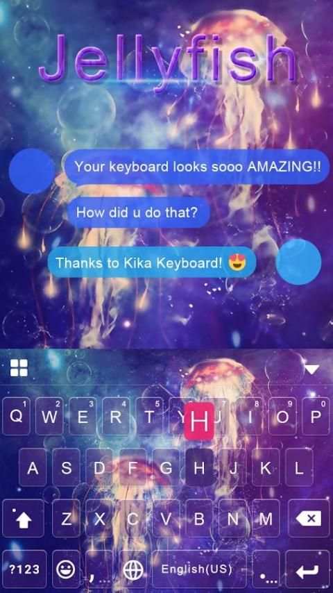Jellyfish Emoji Keyboard Theme 3 تصوير الشاشة