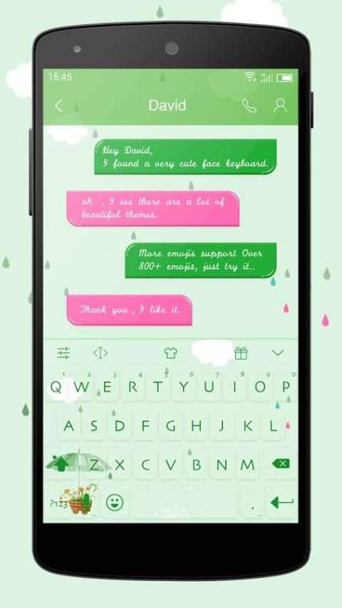 Emoji Keyboard-Rainy Day स्क्रीनशॉट 2