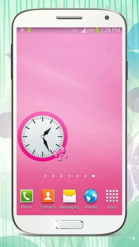 Cute Pink Analog Clock screenshot 4