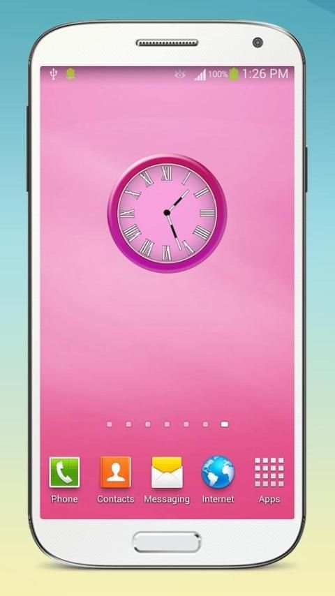 Cute Pink Analog Clock screenshot 1