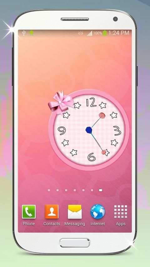 Cute Pink Analog Clock screenshot 2