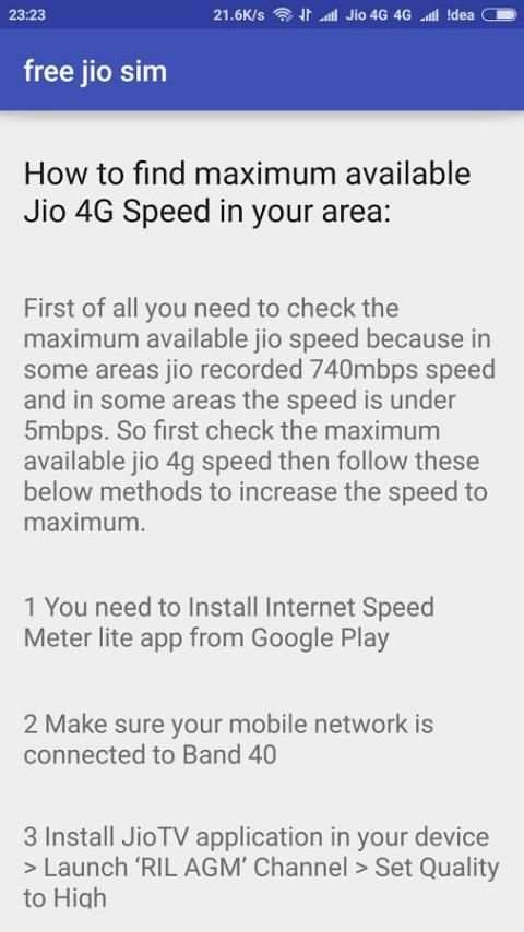 Free jio sim screenshot 2