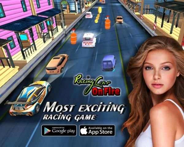 RACING CAR ON FIRE स्क्रीनशॉट 1