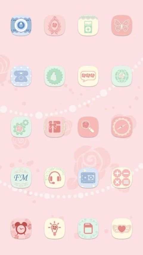 Pink Style Theme-CM Launcher 1 تصوير الشاشة