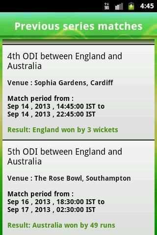 Cricket live score App screenshot 2
