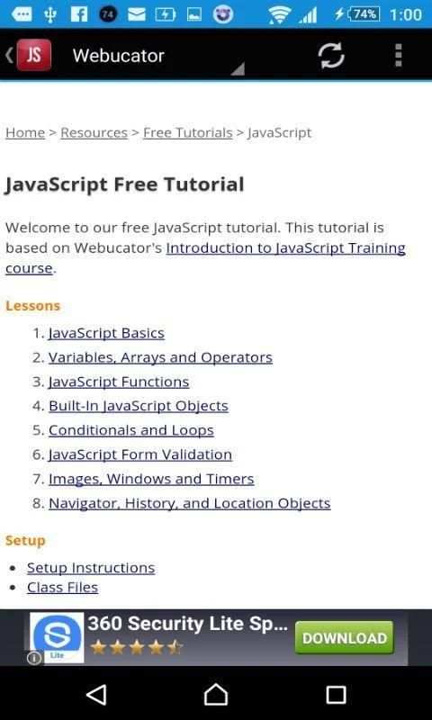 JavaScript Tutorials screenshot 3