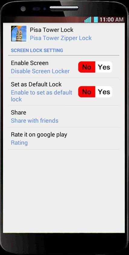 Pisa Tower Zipper Screen Lock screenshot 2