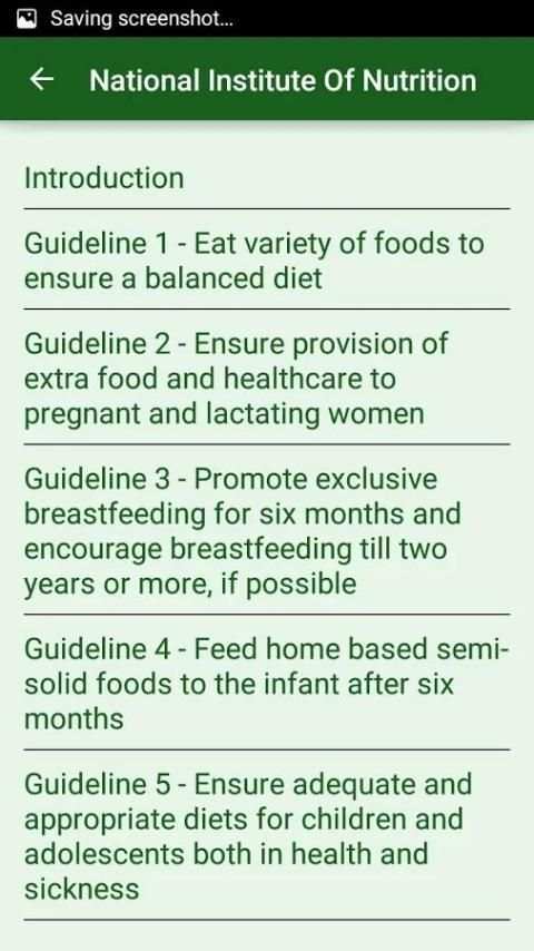 Dietary Guidelines for Indians screenshot 4
