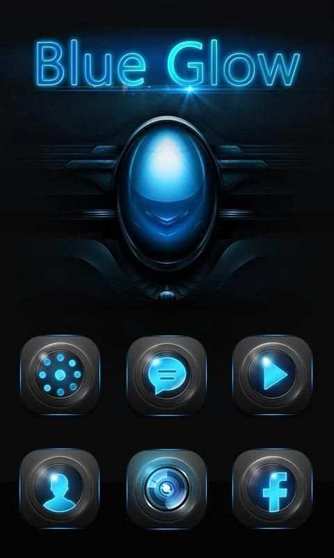 Blue Glow GO Launcher Theme 1 تصوير الشاشة